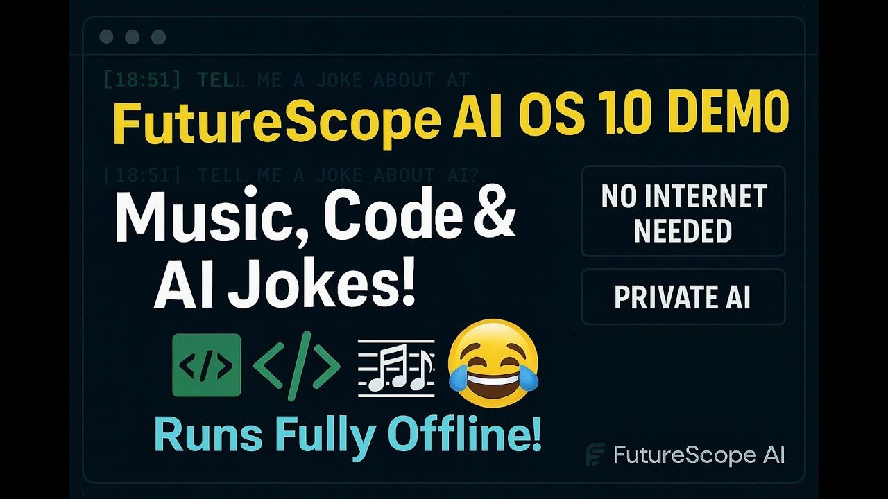 FutureScope AI OS 1.0 Demo – Offline AI for Code, Chat & Music
