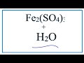 Iron III Sulfate Concepts and Properties