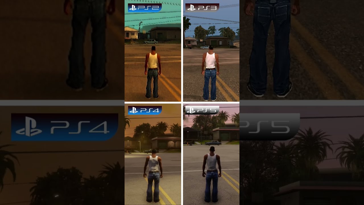 GTA SAN ANDREAS GRAPHICS COMPARISON PS1 VS PS2 VS PS3 VS PS4 VS PS5 #f, Grand  Theft Auto: San Andreas