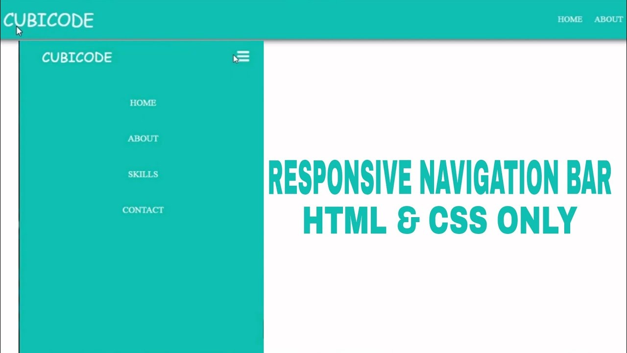 RESPONSIVE NAVIGATION BAR USING HTML & CSS. - YouTube