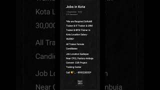 CSR trainer | IT trainer | soft skill trainer | Jobs in kota |Jobs for female #privatejobs #naukri screenshot 4