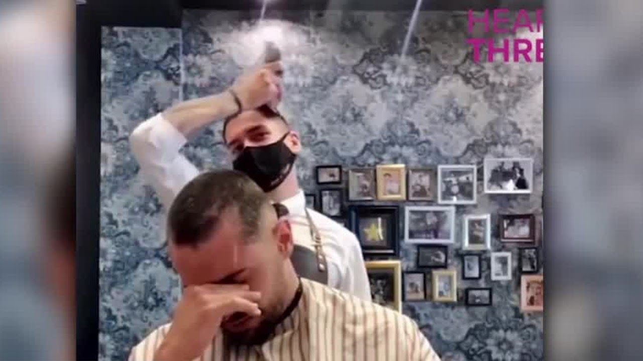 Barber Shaves His Head in Solidarity With Mother Fighting Cancer