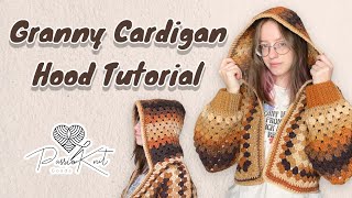 Crochet Granny Stitch Hood Tutorial | Granny Hexagon Cardigan