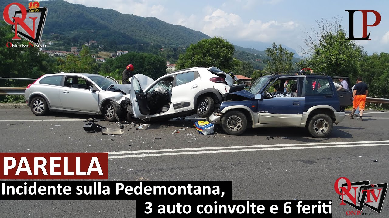 PARELLA – Incidente sulla Pedemontana, 3 auto coinvolte e 6 feriti ...