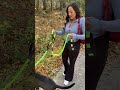 Glad she had a leash in her bag for the dog, and seemed to be a great leash for walking hands-free!!