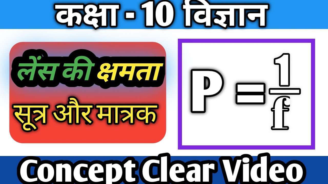 लेंस की क्षमता । लेंस की क्षमता का सूत्र । लेंस की क्षमता का मात्रक