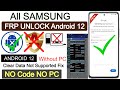 Samsung FRP Bypass clear data not supported | Samsung Frp Bypass Android 12 Without Computer - New