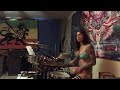 Felicity feline Drumming and dancing to Redlight by Truth dubstep