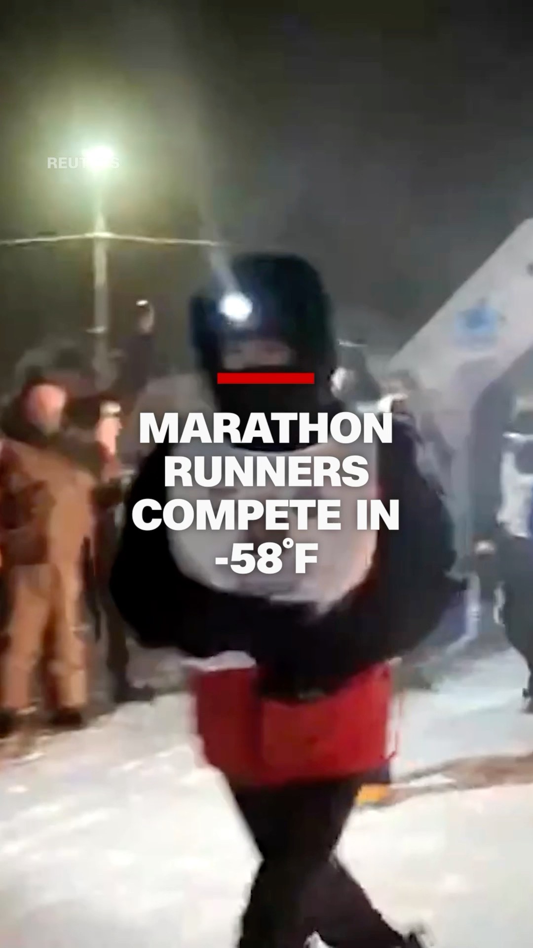 Marathon runners compete in -58˚F