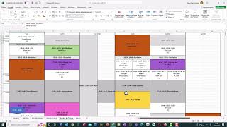 Creer facilement un emploi du temps ou planning graphique avec Excel