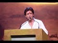 Shah rukh khans speech at the water cup awards ceremony        