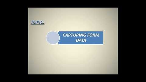 Capturing Form Data using PHP