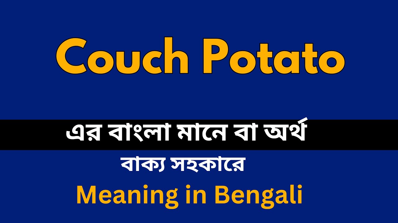 Couch Potato Meaning in Bengali /Couch Potato শব্দের বাংলা ভাষায় অর্থ