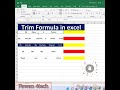 Trim Formula In Ms Excel | Ms Excel Short Video #shorts #short #msexcel #pawan4tech