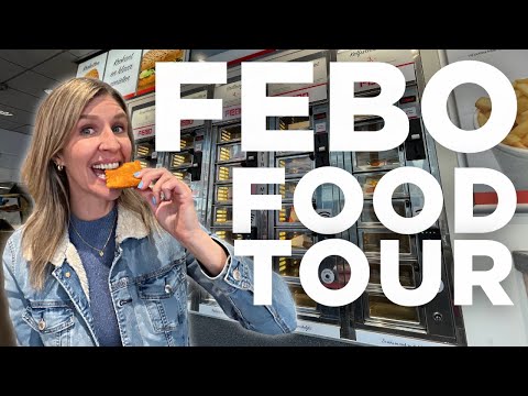 Americans try Amsterdam's Famous VENDING MACHINE fast food FEBO food vlog
