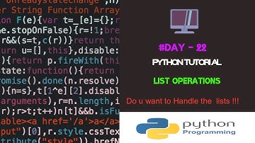 Python Tutorials List Operations Menu Driven Program Day 22 By Ashwath M Shetty