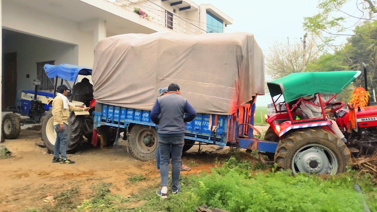 2 Tan की ट्रॉली तीन ट्रैक्टर से भी नहीं निकली 😲 | Swaraj 744 Fe | Farmtrac 6055 | Massey 245 Di