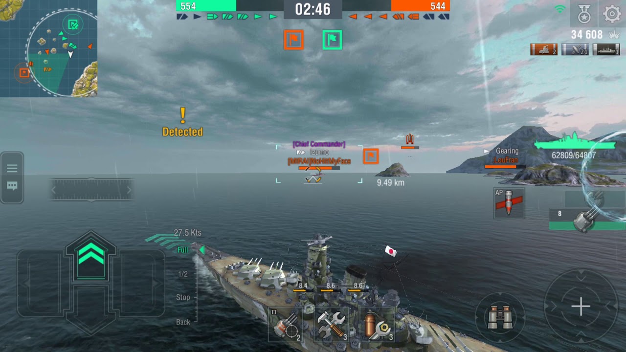 เกม world of warships Update New World Of Warship Blitz Yamato gameplay