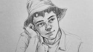 Drawing a boy with a hat