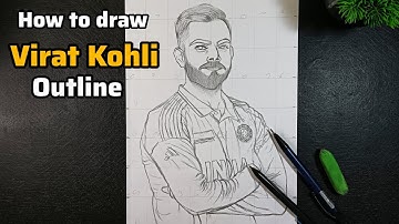 How to draw Virat Kohli🔥 || Virat Kohli outline drawing ☺️|| Step by step easy method || outline 🥰||