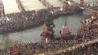 Hindu Devotees Gather To Bathe In The River Ganges, Haridwar