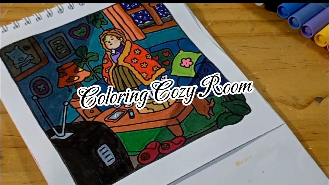 Coloring Cozy Living Room 🌙 | Mewarnai Suasana Malam yang Hangat 