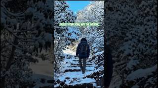Chasing the cold: A snowy mountain trek 🏔️| Dreamy snow hike #snow #shorts