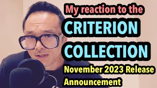 My reaction to the Criterion Collection Nov. 2023 Release Announcement