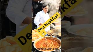 Desi Breakfast 🍳 Halva Puri Nashta #breakfast #shorts