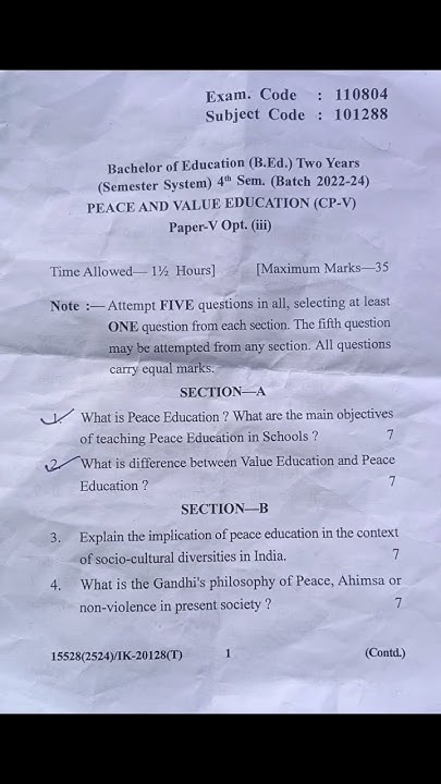 2024-peace-and-value-education-b-ed-latest-question-paper-batch