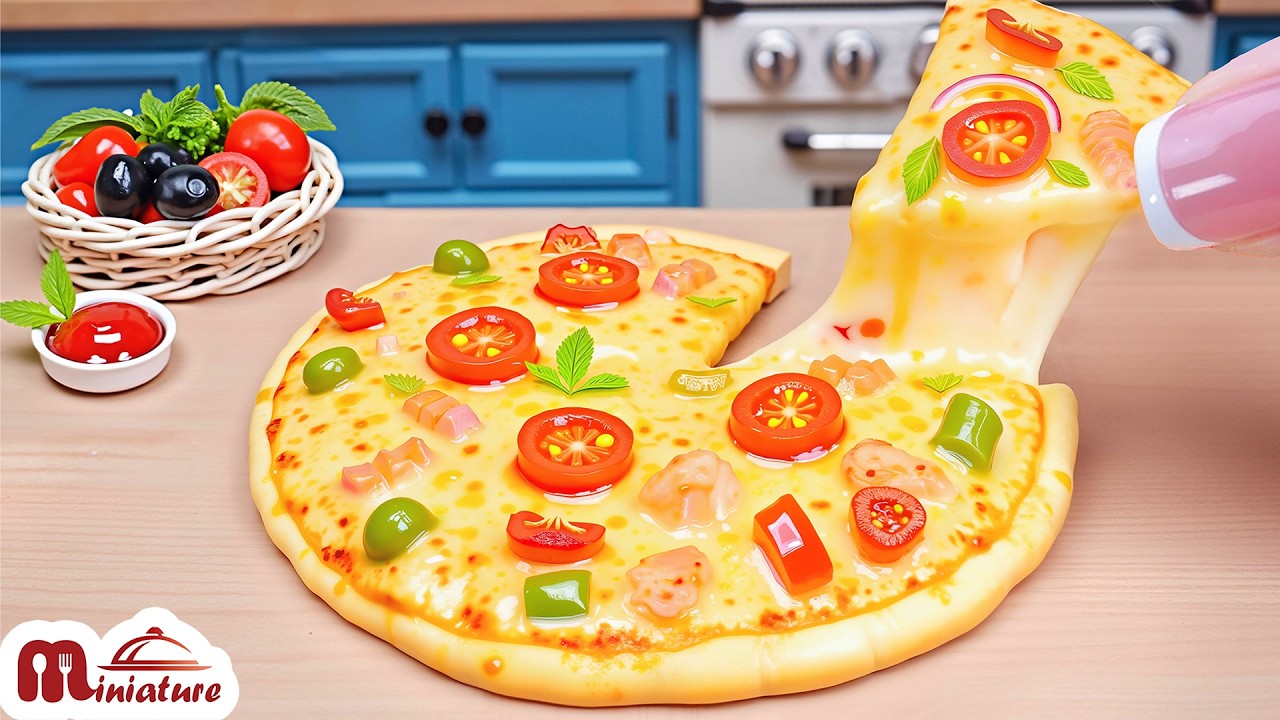🧀 So Cheesy Mini Pizza Hut’s Cheese Pizza Recipe | ASMR Cooking Mini Food