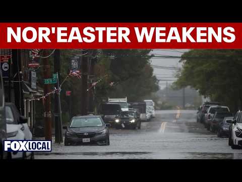 Nor'easter weakens over NYC, but flooding risks remain into Monday