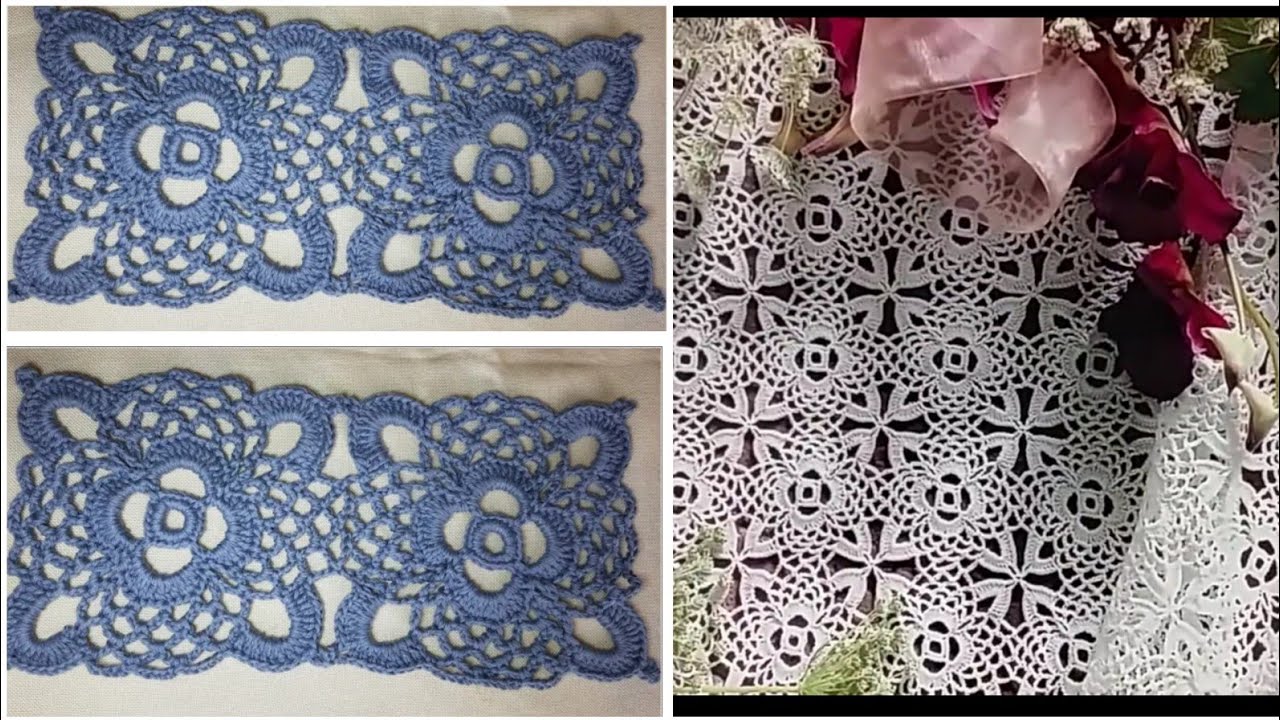 وحدة لعمل مفرش طاولة ، مفرش سرير ، بلوزة ، شال ، متعددة الاستخدامات Crochet doily tablecloth En