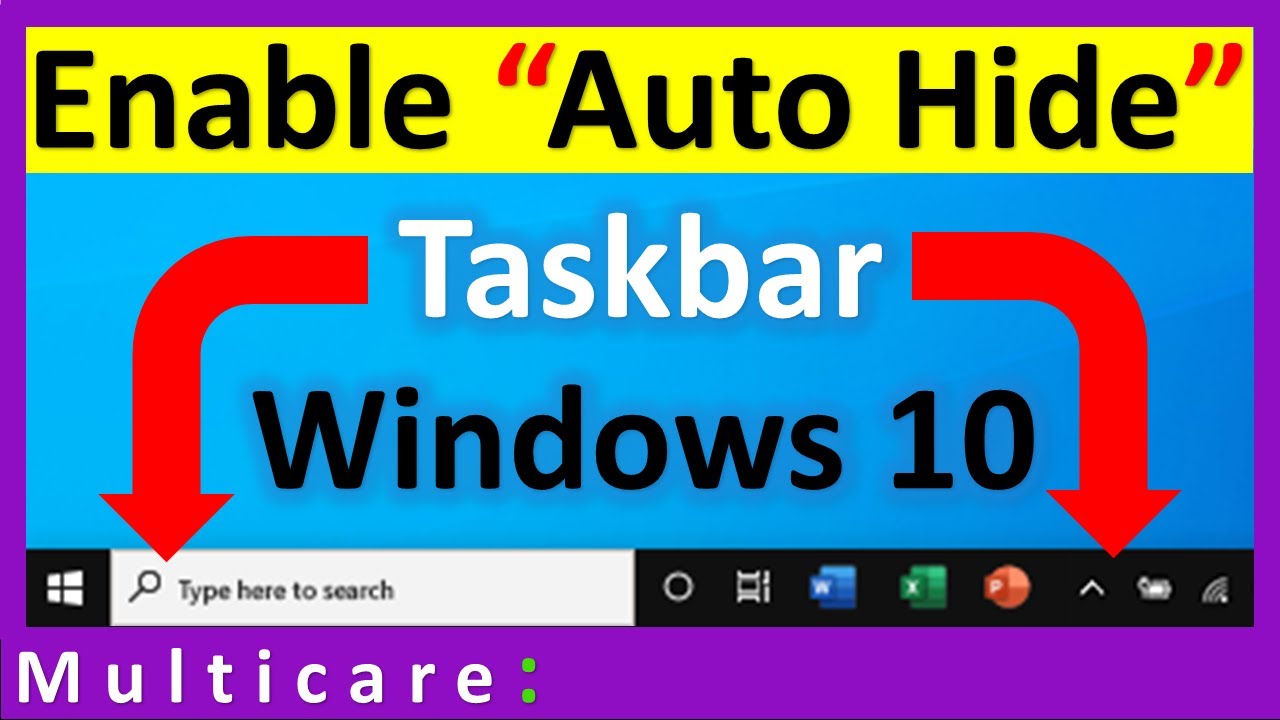 how to hide the taskbar on windows 10 YouTube