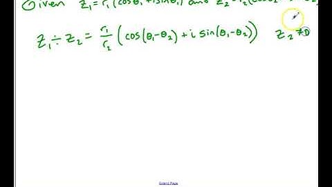15 11 Quotients of Complex Numbers in Polar Form