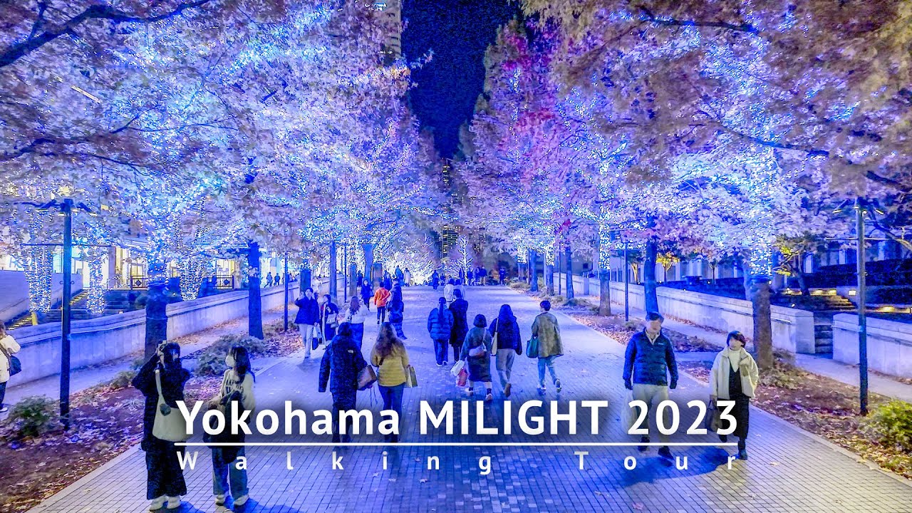Yokohama Christmas Lights MILIGHT 2023 Walking Tour - Kanagawa Japan ...