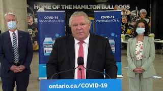 1pm EST: Premier Doug Ford updates COVID-19 and vaccines