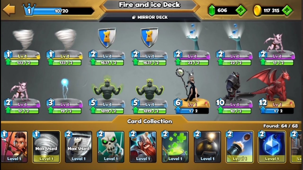 Castle Crush Fire and Ice Mode Castle 8 Deck | Level 1 Player | Castle Crush
