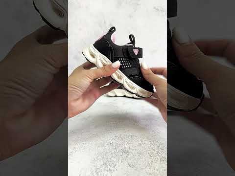 Дитячі кросівки кеди, кросівки легке взуття для дівчат на липучці в РОЗМІЛІ: 21-26, видео 1