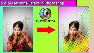 How to apply color halfrone effect in photoshop, Color halftone effect in photoshop,