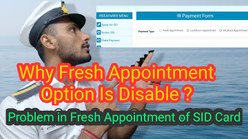 Fresh appointment in SID card is Disabled | Problem in application of SID card |