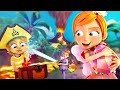 FLOOR iS LAVA the CARTOON!!  Volcano rescue mission Adley and Mom save Fairy Eggs on pirate island!