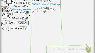 Math 161 : 4.7 #3 (Calculus Tutorial : Optimization)