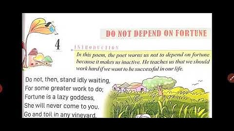 Class 2nd English reader chapter 4 Do not depend on fortune Hindi explanation