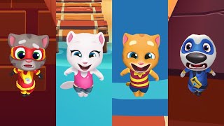 Talking Tom Hero Dash Vs D Run - 2 Hero Failure In Silding Walls Vs Angela, Ginger Gameplay