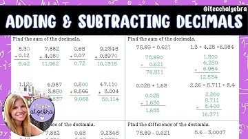 Adding and Subtracting Decimals - Middle School Math