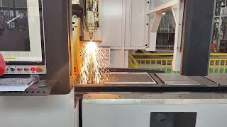 6KW G12025-angle cutting-turn over unloading-follow up support-auto loading system #acmelaser