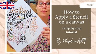 #036 How to apply a STENCIL on a Canvas 🤩 A STEP by STEP turorial by #marjoleinart