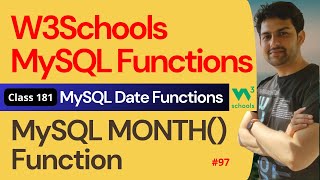 MySQL Functions | MySQL Date Functions - MySQL MONTH() Function #97 | 181. W3Schools SQL Functions