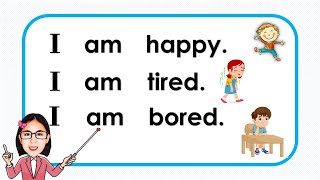 'I am' sentences | Reading lesson for kids | Practice Reading simple sentences